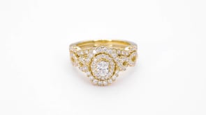 Amaura 1 ct. tw. Oval Diamond Double Halo Wedding Set with Infinity Band in 10K Yellow Gold - RB-7820-A44 10Y side profile
