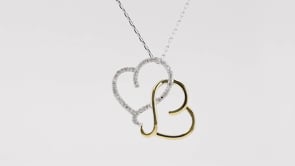 Infinite Love 1/5 ct. tw. Diamond Triple Heart Infinity Pendant in Sterling Silver & 10K Yellow Gold side profile
