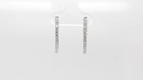 1 ct. tw. Diamond Inside-Out Hoop Earrings in 14K White Gold front view