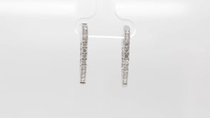 1-1/2 ct. tw. Diamond Inside-Out Hoop Earrings in 14K White Gold front view