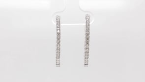 2 ct. tw. Diamond Inside-Out Hoop Earrings in 14K White Gold front view