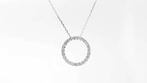 1/2 ct. tw. Diamond Circle Pendant in 10K White Gold front view