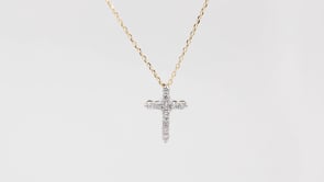 1/4 ct. tw. Diamond Cross Pendant in 10K Yellow Gold front view