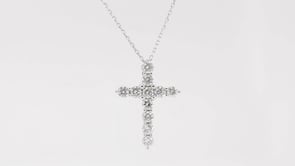 1/2 ct. tw. Diamond Cross Pendant in 10K White Gold front view