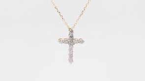 1/2 ct. tw. Diamond Cross Pendant in 10K Yellow Gold front view