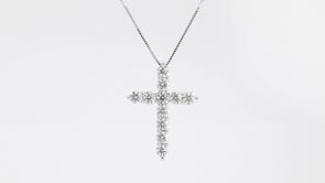 1-1/2 ct. tw. Diamond Cross Pendant in 14K White Gold front view