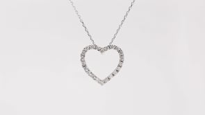 1/2 ct. tw. Diamond Heart Pendant in 10K White Gold front view