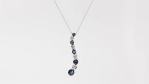 Journey Collection Sapphire and .02 ct. tw. Diamond Pendant in 10K White Gold close-up detail