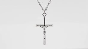 Sterling Silver Crucifix Pendant Charm front view