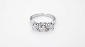 Adamante 2 ct. tw. Lab-Grown Round Diamond 3-Stone Anniversary Ring in 10K White Gold close-up detail
