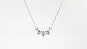 3/8 ct. tw. 3-Stone Round Diamond Necklace in 14K White Gold front view