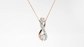 Journey Collection 1/2 ct. tw. Diamond Twist Pendant in 10K Pink Gold front view
