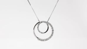 Journey Collection 1/3 ct. tw. Diamond Circle Pendant in 10K White Gold front view