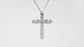 2 ct. tw. Diamond Cross Pendant in 14K White Gold front view