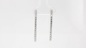 2 ct. tw. Diamond Inside Out Oval Hoop Earrings in 14K White Gold front view