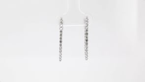1-1/2 ct. tw. Diamond Inside Out Oval Hoop Earrings in 14K White Gold front view