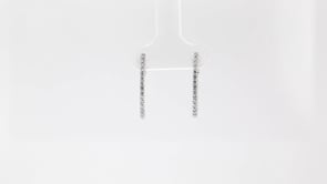 1/2 ct. tw. Diamond Inside Out Oval Hoop Earrings in 14K White Gold front view