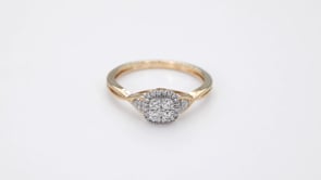 Infinite Love 1/4 ct. tw. Diamond Cluster Halo Promise Ring in 10K Yellow Gold close-up detail