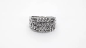 1 ct. tw. Diamond Multi-Row Anniversary Band in 10K White Gold close-up detail