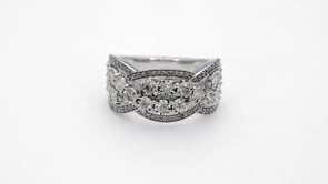 1 ct. tw. Diamond Multi-Row Crossover Band in 10K White Gold full view