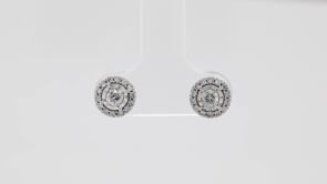 1/2 ct. tw. Diamond Halo Earrings in 10K White Gold front view