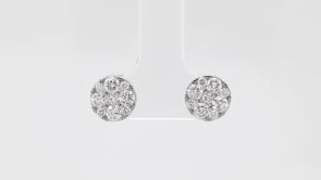 Adamante 1 ct. tw. Lab-Grown Diamond Cluster Earrings in 10K White Gold front view