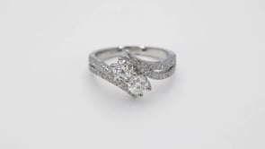 2BeLoved 1-1/5 ct. tw. Round 2-Stone Diamond Ring in 14K White Gold side profile