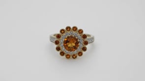 Madeira Citrine and 1/7 ct. tw. Diamond Ring in 10K Yellow Gold close-up detail