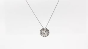 1-1/2 ct. tw. Round Brilliant Diamond Halo Pendant in 10K White Gold full view