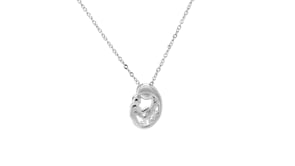 1/10 ct. tw. 3-Stone Diamond Mom & Child Sliding Pendant in Sterling Silver front view