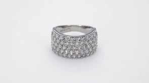 Adamante 3 ct. tw. Lab-Grown Diamond Pave Anniversary Ring in 14K White Gold side profile