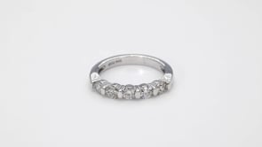 3/4 ct. tw. Round Diamond 5-Stone Bar Set Band in 14K White Gold close-up detail