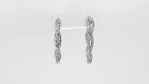 1/2 ct. tw. Diamond Twisted Hoop Earrings in Sterling Silver front view