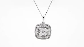 Fairytale Diamonds 1 ct. tw. Diamond Cluster Pendant in 10K White Gold front view