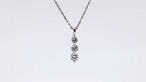 Adamante 3/4 ct. tw. Lab-Grown Round 3-Stone Diamond Pendant in 10K White Gold front view