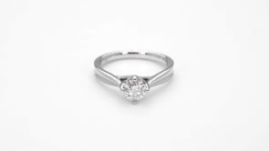 Canadian Rocks 3/4 ct. tw. Round Brilliant Diamond Milgrain Solitaire Engagement Ring in 14K White Gold front view