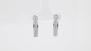 5/8 ct. tw. Diamond Hoop Earrings in 10K White Gold front view
