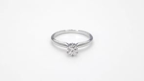 1/2 ct. tw. A Quality Round Diamond Solitaire Engagement Ring in 14K White Gold close-up detail