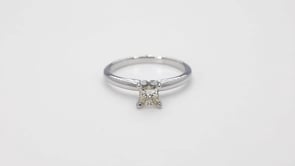 1/2 ct. tw. Princess Cut Diamond Solitaire Engagement Ring in 14K White Gold close-up detail