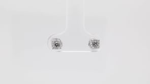 1/4 ct. tw. Round Diamond Stud Earrings with Miracle Plates in 10K White Gold front view