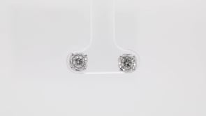 1 ct. tw. Diamond Stud Earrings with Miracle Plating in 10K White Gold front view