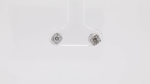 1/2 ct. tw. Diamond Solitaire Earrings with Miracle Plating in 10K White Gold front view