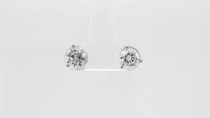 Adamante 2 ct. tw. Lab-Grown Round Brilliant Diamond Solitaire Earrings with Martini Setting in 14K White Gold front view