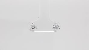 Adamante 1 ct. tw. Lab-Grown Round Brilliant Diamond Solitaire Earrings in 14K White Gold front view