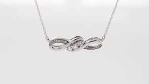 1/3 ct. tw. 3-Stone Diamond Infinity Fashion Necklace in 10K White Gold front view