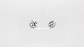 Adamante Lab Grown Diamond 1-1/2 ct. tw. Round Solitaire Earrings in 14K White Gold front view