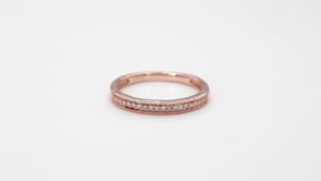 Perfect Match 1/10 ct. tw. Diamond Milgrain Stackable Ring in 10K Pink Gold close-up detail