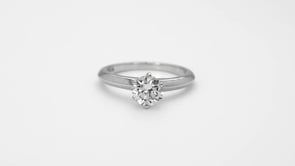 Adamante 1 ct. tw. Round Brilliant Lab-Grown Diamond Solitaire Engagement Ring in 14K White Gold close-up detail