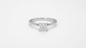 Adamante 1 ct. tw. Lab-Grown Princess Cut Diamond Classic Solitaire Engagement Ring in 14K White Gold close-up detail