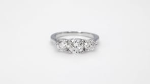 2 ct. tw. Classic Round Brilliant Diamond 3-Stone Anniversary Ring in 14K White Gold close-up detail